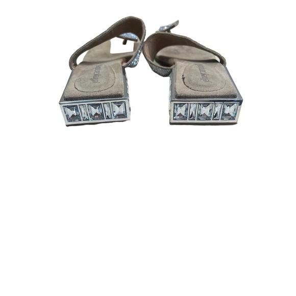Jeffrey Campbell SquareToe Embellished Rhinestone Jeweled Sandals Womens Size 7 - Picture 2 of 10